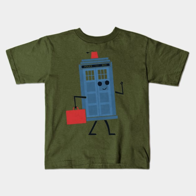 Time Traveler Kids T-Shirt by HandsOffMyDinosaur